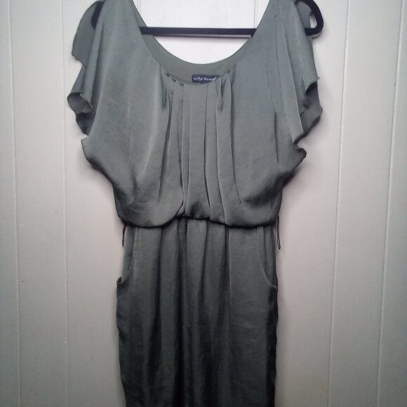 City Triangles Dress M Short Sleeve Pockets Green - Picture 15 of 15
